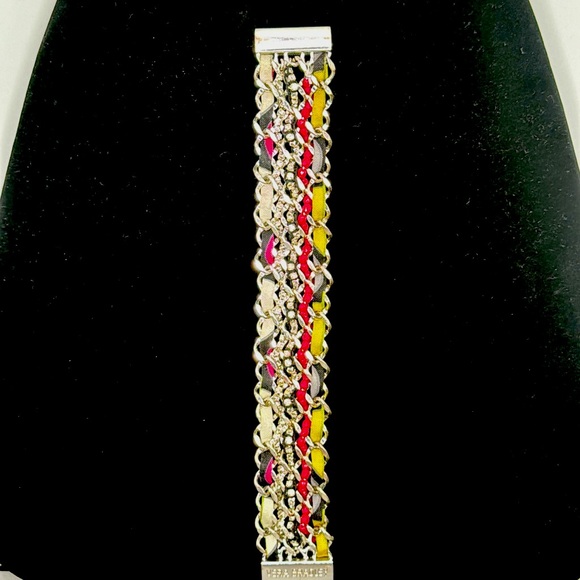 VERA BRADLEY “IN THE MIX” WOVEN BRACELET WITH MAGNETIC CLOSURE 💛🩷🩶🖤🤍 - Picture 5 of 8